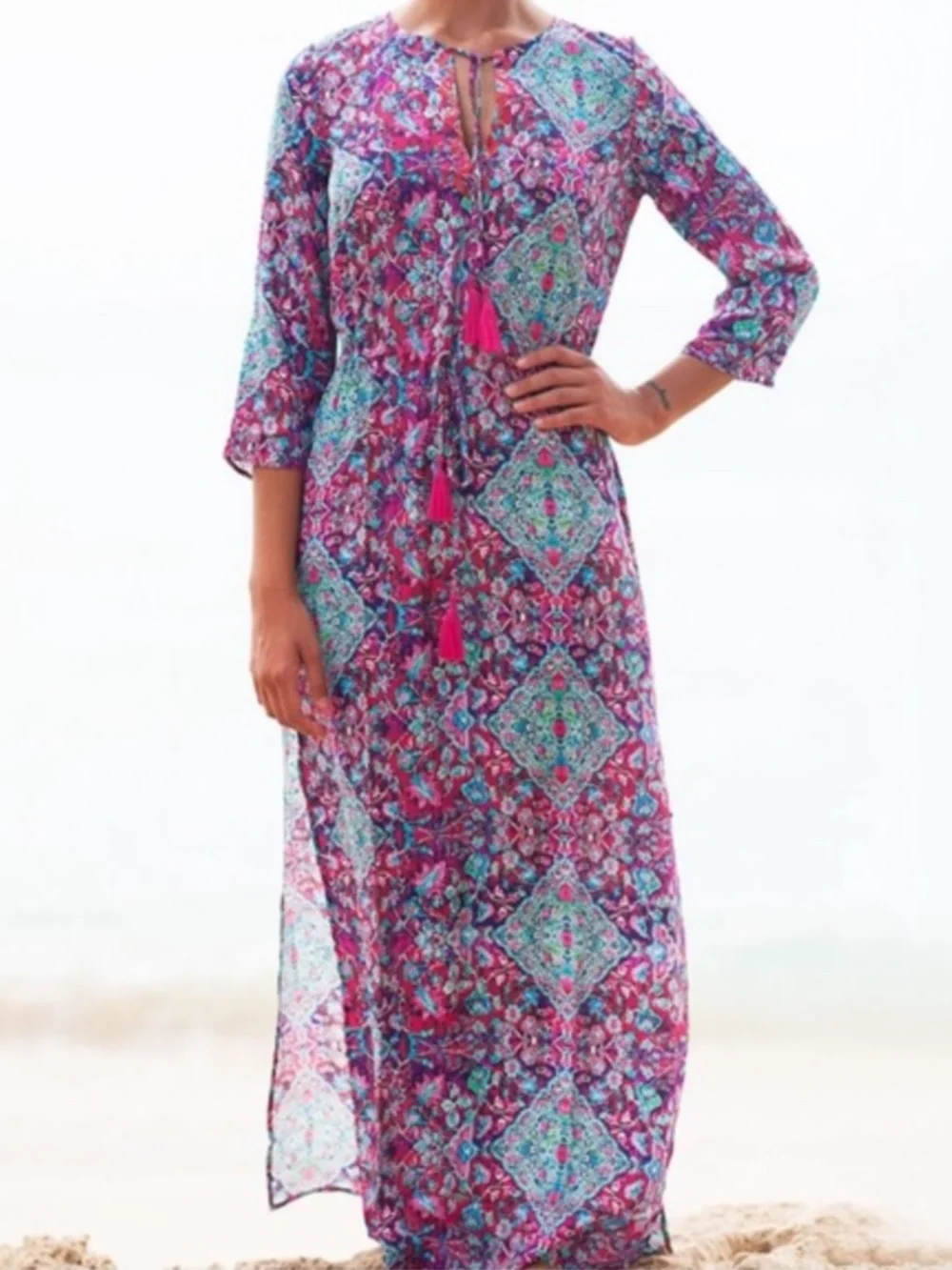 Seafolly Tapestry Long Line Casablanca Kaftan XL